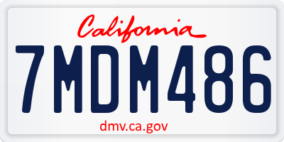 CA license plate 7MDM486