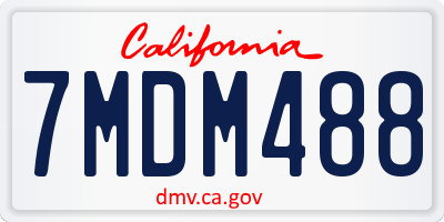 CA license plate 7MDM488