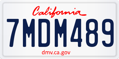 CA license plate 7MDM489
