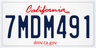 CA license plate 7MDM491