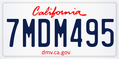 CA license plate 7MDM495