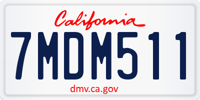 CA license plate 7MDM511