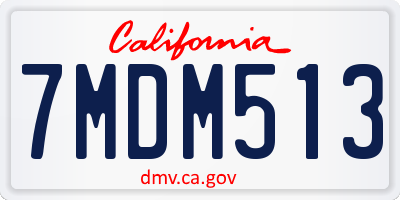 CA license plate 7MDM513