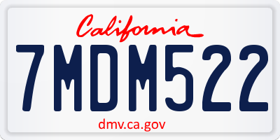 CA license plate 7MDM522