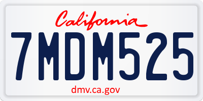 CA license plate 7MDM525
