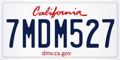 CA license plate 7MDM527