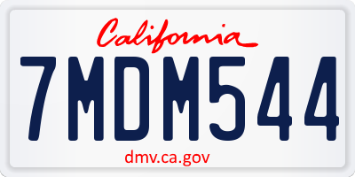 CA license plate 7MDM544