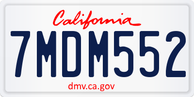 CA license plate 7MDM552