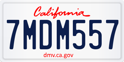 CA license plate 7MDM557