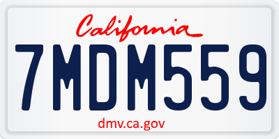 CA license plate 7MDM559