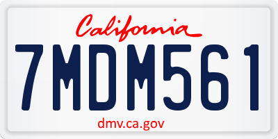 CA license plate 7MDM561