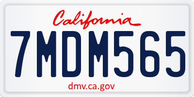 CA license plate 7MDM565
