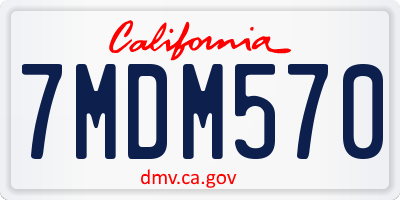 CA license plate 7MDM570