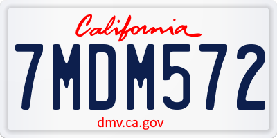 CA license plate 7MDM572