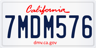 CA license plate 7MDM576