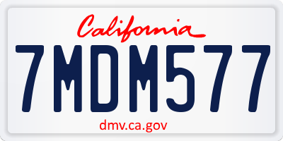 CA license plate 7MDM577