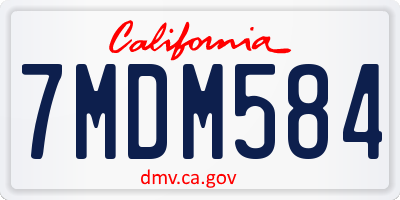 CA license plate 7MDM584