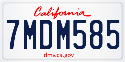 CA license plate 7MDM585