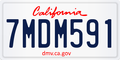CA license plate 7MDM591