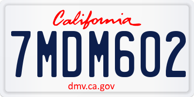 CA license plate 7MDM602