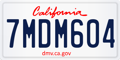 CA license plate 7MDM604