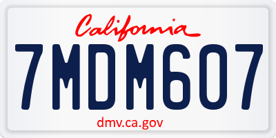 CA license plate 7MDM607