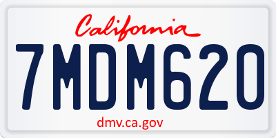 CA license plate 7MDM620
