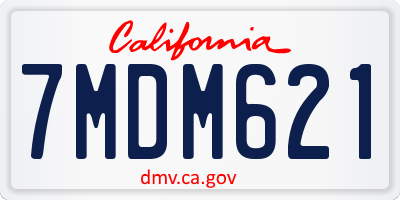 CA license plate 7MDM621