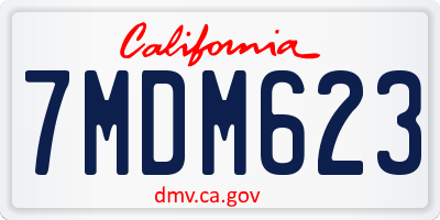 CA license plate 7MDM623