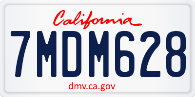 CA license plate 7MDM628