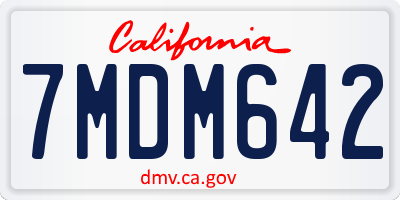 CA license plate 7MDM642