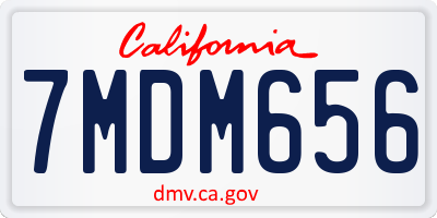 CA license plate 7MDM656