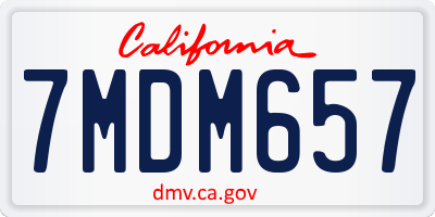 CA license plate 7MDM657