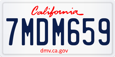 CA license plate 7MDM659