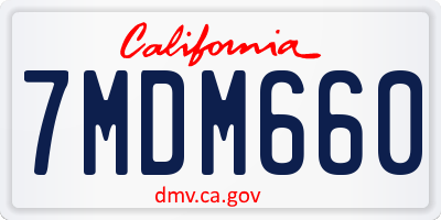 CA license plate 7MDM660