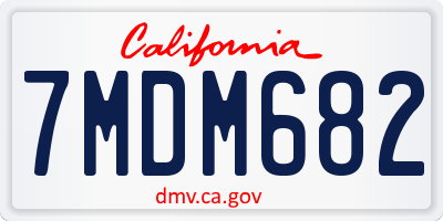 CA license plate 7MDM682