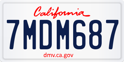 CA license plate 7MDM687