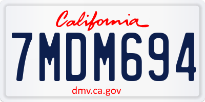 CA license plate 7MDM694