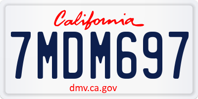 CA license plate 7MDM697
