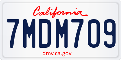 CA license plate 7MDM709