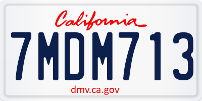 CA license plate 7MDM713