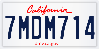 CA license plate 7MDM714