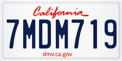 CA license plate 7MDM719