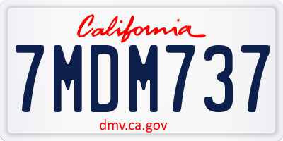 CA license plate 7MDM737