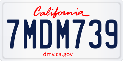 CA license plate 7MDM739