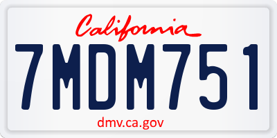 CA license plate 7MDM751