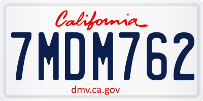 CA license plate 7MDM762