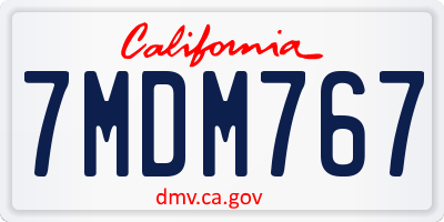 CA license plate 7MDM767