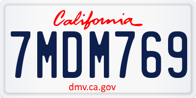 CA license plate 7MDM769