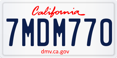 CA license plate 7MDM770